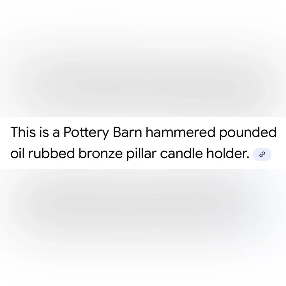 Pottery Barn Candle Holder Hammered Metal Oil Rubbed Bronze